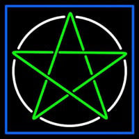 Pentacle With Border Neon Skilt