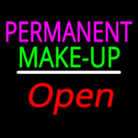 Permanent Make Up Open White Line Neon Skilt