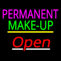 Permanent Make Up Open Yellow Line Neon Skilt