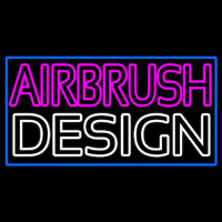 Pink Airbrush Design With Blue Border Neon Skilt