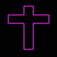 Pink Christian Cross Neon Skilt