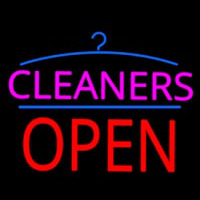 Pink Cleaners Block Red Open Logo Neon Skilt