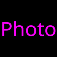 Pink Cursive Photo Neon Skilt