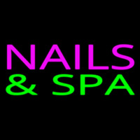 Pink Nails And Spa Green Neon Skilt