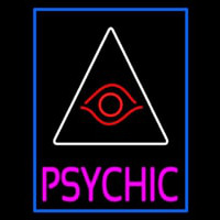 Pink Psychic With Blue Border Neon Skilt