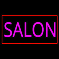 Pink Salon With Red Border Neon Skilt