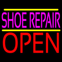 Pink Shoe Repair Open Neon Skilt