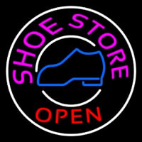 Pink Shoe Store Open Neon Skilt