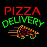 Pizza Delivery Slice Neon Skilt