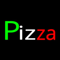 Pizza Italian Flag Colors Neon Skilt