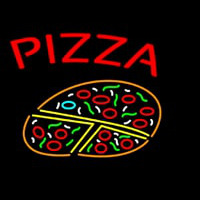 Pizza With Logo Neon Skilt