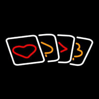 Poker Cards Icon 1 Neon Skilt