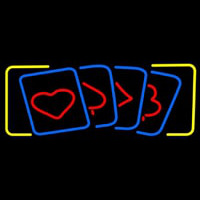 Poker Cards Icon 3 Neon Skilt