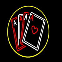 Poker Cards Icon 5 Neon Skilt