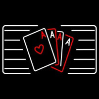 Poker Cards Icon 6 Neon Skilt