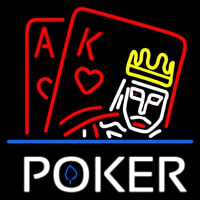 Poker With Border Neon Skilt