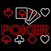 Poker With Cards Neon Skilt