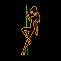 Pole Dance Girl Strip Club Neon Skilt