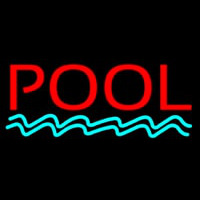 Pool Red Neon Skilt