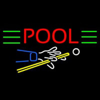 Pool With Pool Logo Neon Skilt