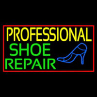 Professional Shoe Repair With Border Neon Skilt