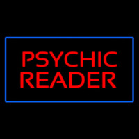 Psychic Reader Blue Rectangle Neon Skilt