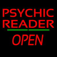 Psychic Reader Green Line Open Neon Skilt