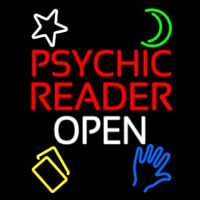 Psychic Reader Open Block White Border Neon Skilt