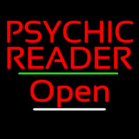 Psychic Reader Open Green Line Neon Skilt