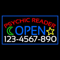 Psychic Reader With Phone Number Open Neon Skilt