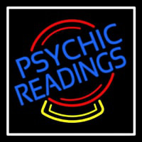 Psychic Readings Crystal White Border Neon Skilt