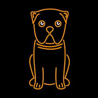 Pug Dog Cartoon Poster Neon Skilt