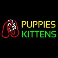 Puppies Kittens With Logo Neon Skilt