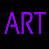 Purple Art In Cursive Neon Skilt