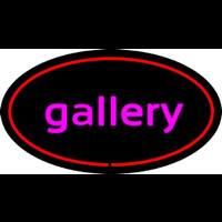 Purple Gallery Red Oval Neon Skilt