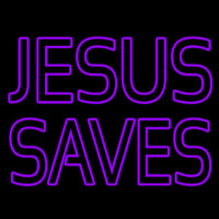 Purple Jesus Saves Neon Skilt