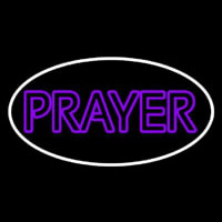 Purple Prayer With Border Neon Skilt