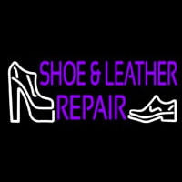 Purple Shoe And Leather Repair Neon Skilt