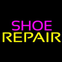 Purple Shoe Yellow Repair Neon Skilt