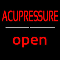 Red Acupressure Open White Line Neon Skilt