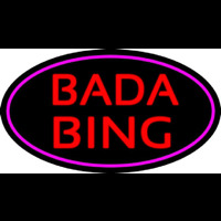 Red Bada Bing With Pink Border Club Neon Skilt