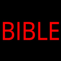 Red Bible Block Neon Skilt