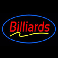 Red Billiards Blue Oval Neon Skilt