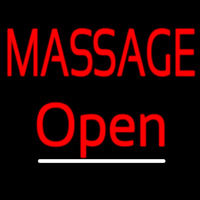 Red Block Massage Open Neon Skilt