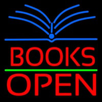 Red Books Open Neon Skilt