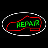 Red Boot Green Repair With Border Neon Skilt