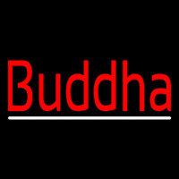 Red Buddha With Line Neon Skilt