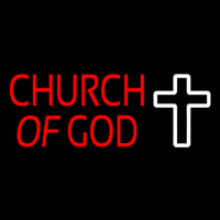 Red Church Of God Neon Skilt