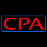 Red Cpa Blue Border Neon Skilt