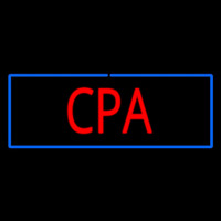 Red Cpa With Blue Border Neon Skilt